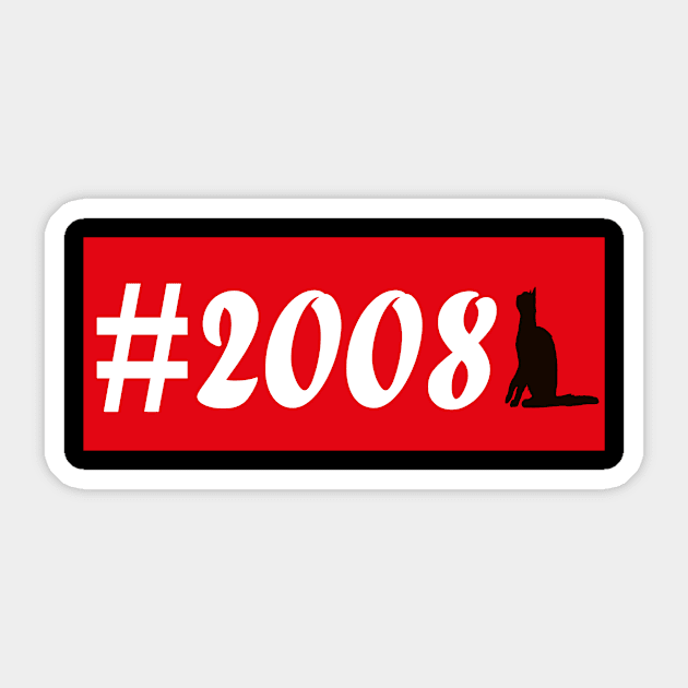 Born in 2008 gift t-shirt Sticker by ARTA-ARTS-DESIGNS